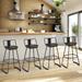 Swivel Bar Stools Set of 2 Metal Counter Height Barstools with Wooden Seat Low Back Industrial Bar Chairs