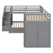 Versatile Triple Bunk Beds Twin Over Full L-Shaped Bunk Storage Bed