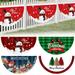 2 Pieces Christmas Bunting Flag 1.5 x 3 Ft Winter Flag Bunting for Porch Christmas Pleated Fan Flag Christmas Yard Hanging Bunting Flag Christmas Bunting Outdoor for Xmas Party Decor