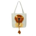 Cute Lion Canvas Bag Backpack Portable Small Dog cat Out Shoulder Bag Vintage Art Themes Lion Pet Shoulder Bag 15.7*3.9inch