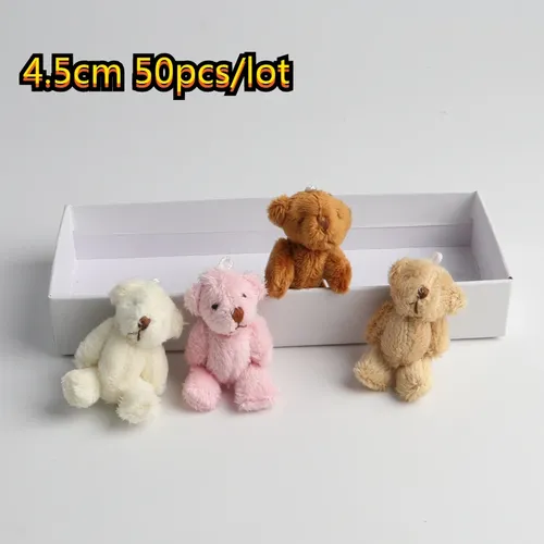 50 stücke/Packung 4 5 cm Plüsch Teddybären kleine ausgestopfte Puppe