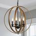 The Gray Barn Farmhouse 4-Light Globe Wood Grain Candle Chandelier 4-light 4 W 20 x H 22 (4-lights) 13 to 24 Inches Adjustable Over 60 Inches
