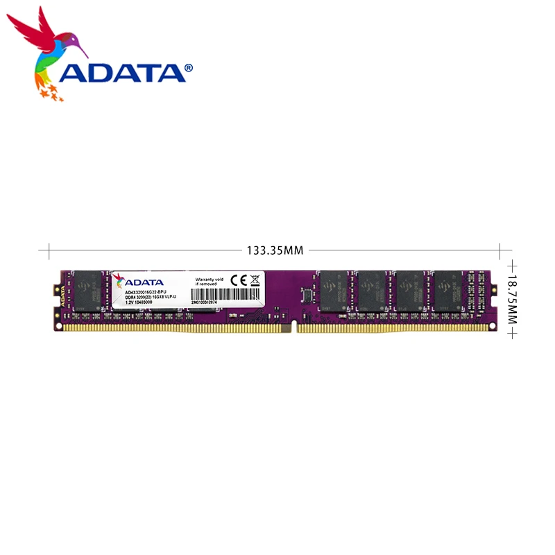 Original ADATA VLP DDR4 3200MHZ RAM-Modul Einzelstück 288-Pin 8GB 16GB Verbrauchsaufmerksamkeitseinsparendes Low-Profile-RAM für Desktop-Computer Image