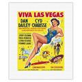 Viva Las Vegas (Meet Me in Las Vegas) - starring Dan Dailey Cyd Charisse - Vintage Film Movie Poster c.1956 - Fine Art Rolled Canvas Print 11in x 14in