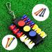 Golf Tees + Ball Markers 1Set Plastic Golf Tee Holder Carrier Keychain with 3 Ball Markers Accessory