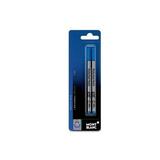 Montblanc Rollerball Refills (F) Royal Blue 124501 - Quick-Drying Pen Refills for Montblanc Rollerball and Fineliner Pens - 2 x Dark Blue Pen Cartridges