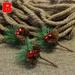 20pcs Artificial Christmas Berry And Pine Cone With Holly Branches Fake Bouquet Gift Decor Fake Bouquet Artificial Christmas Berry And Pine Cone With Holly Branches 20pcs B