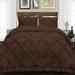 Oversized Queen Size Microfiber Duvet Cover Diamond Ruffle Ultra Soft & Breathable 3 Piece Luxury Soft Wrinkle Free Cooling Sheet (1 Duvet Cover with 2 Pillowcases Chocolate)