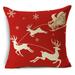 dianhelloya Pillow Cover Washable Reusable Hidden Zipper Soft Breathable Decorative Christmas Tree Pattern Pillowcase for Home