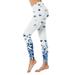 Baberdicy Leggings for Women Valentine s Day Print Series High Waist Women s Tights Compression Pants Yoga Running Fitness High Waist Leggings Leggings Blue