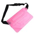Outdoor Waterproof Waist Bag Transparent Swimming Bag Diving Waist Bag Fishing (Pink)