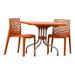 Strata Furniture Lyra Patio Table with Four Karissa Chairs in Orange