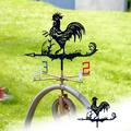 Kokovifyves Metal Rooster Weathervane for Outdoor Wind Wheel Garden Stake Pole with Crowing Rooster Ornament Chicken Garden Weathervane Metal Weathervane Crafts Ornament Outdoor