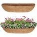 Namzi 2PCS Coco Liner Trough Coco Liner for Planters 36inch Half Moon Shape Trough Coco Coir Coconut Fiber Replacement Liner for Window Box Wall Trough Planter