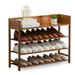 Shoe Rack Organizer Bamboo Shoe Storage for Entryway Brown 4 tier-31.5 in