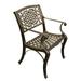 Ornate Traditional Outdoor Mesh Lattice Aluminum Patio Dining Chair