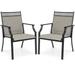 Costway Patio Chairs Set of 2 with All Weather Breathable Fabric High Backrest Coffee