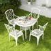 Costway 5 PCS Patio Table Chair Set Outdoor Cast Aluminum Patio Set with Umbrella Hole