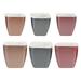 Plant Containers Indoor Square Flower Pots Outdoor Automatic Watering Flowerpot for Plants Metallic House Planter 6 Pcs