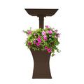 Modern Square Cast Aluminum 40-in Bird Bath and Planter Vase Combo