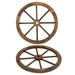 2pcs 24-Inch Old Western Style Garden Art Wall Decor Wooden Wagon Wheel Brown