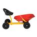 Sotop Kids Ride-on Sand Dumper Children Outdoor Sandbox Toy w/ Ergonomic Handle & 4 Wheels Steel Digging Scooper Excavator Crane Metal Garden Play Tool for Boys Girls Kids Wheelbarrow Red