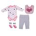 Reborn Doll Clothes Toy Pink Heart Outfit (Jumpsuit Pants Bib Socks )for 22 - 23 Reborn Doll Boys Girls Clothing