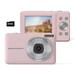 Meitianfacai Upgraded Digital Camera FHD 1080P Digital Camera for Kids with 32GB Card Vlogging Camera for Video Anti-Shake Portable Point and Shoot Camera Fill Flash 16X Zoom Small Camera Pink