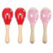 Small Size Sand Ball Hammer Noisemakers Hand Painted Rattles Kids Music Plaything Mini Toys Wooden Baby Kindergarten Maracas Prop Child 4 Pcs