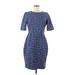 Sugarhill Boutique Casual Dress - Sheath: Blue Floral Motif Dresses - Women's Size 6