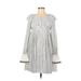 Philosophy Di Lorenzo Serafini Casual Dress - A-Line Scoop Neck Long sleeves: White Print Dresses - Women's Size Medium