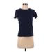 J.Crew Mercantile Short Sleeve T-Shirt: Blue Solid Tops - Women's Size 2X-Small