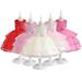 KYAIGUO Girl Flower Sequin Tulle Dresses for Toddler Kids Lace Tulle Evening Dresses with Bow Short Birthday Party Outfield Wedding Flower Tutu Ball Gown Dress