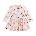 Mud Pie Little Girls Holiday Christmas Pink Vintage Santa Dress-M (2T/3T)