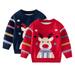 Godderr Kids Baby Christmas Deer Sweater Knit Sweater for Toddler Boys Girls Sweater Top Cardigan Autumn Winter Long-Sleeved Sweater for 1-7Y