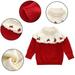 Godderr Newborn Toddler Girls Christmas Sweater Kids Xmas Flower Sweater Baby Long Sleeve Knit Sweater with Flower 9M-7YFall Winter Pullover Sweater Soft Fleece Pullover Knitwear