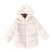 JHLZHS Toddler Girls Coats Toddler Girls Jacket Fall Fashionable Winter Toddler Kids Collar Soild Jackets Warm Hooded Woolen Jacket Coats White-1 4-5 Years