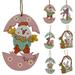 qianli 2Pcs Hanging Pendants Creative Burr Free Adorable Decorative Boxwood Easter Wooden Rabbit Pendants Scene Layout Prop