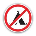No Camping Sticker Decal - Self Adhesive Vinyl - Weatherproof - Made in USA - camp camping camper hike hiker hiking ground tent tents