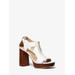 Michael Kors Berkley Leather Block-Heel Sandal White 6