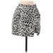 Motel Casual Wrap Skirt Knee Length: Ivory Leopard Print Bottoms - Women's Size X-Small