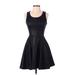 Express Casual Dress - A-Line Scoop Neck Sleeveless: Black Dresses - Women's Size X-Small