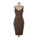 Likely Casual Dress - Sheath V Neck Sleeveless: Brown Leopard Print Dresses - Women's Size 8