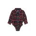 Andy & Evan Long Sleeve Onesie: Red Plaid Bottoms - Size 12-18 Month