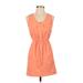 Sadie & Sage Casual Dress - Mini Scoop Neck Sleeveless: Orange Solid Dresses - New - Women's Size X-Small