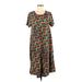 Lularoe Casual Dress - Midi Scoop Neck Short sleeves: Green Dresses - Women's Size Medium