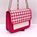 Kate Spade Bags | Kate Spade Remi Flap Chain Crossbody Shoulder Bag In Houndstooth Bikini Pink | Color: Pink/White | Size: Os