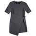 Kate Spade Dresses | Kate Spade Saturday Size 8 Buckle Over Short Sleeve Gray Wool Blend Wrap Dress | Color: Gray | Size: 8