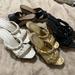 Jessica Simpson Shoes | Jessica Simpson Wedge Cork Heels, $22 Each | Color: Black/Gold | Size: 7