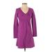 Athleta Casual Dress: Purple Solid Dresses - Women's Size Small